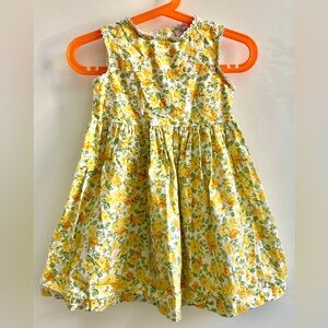 Trotters London Floral Yellow Kids Dress. 3Y.